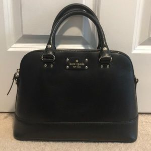 Kate Spade Black Leather Satchel Purse Handbag